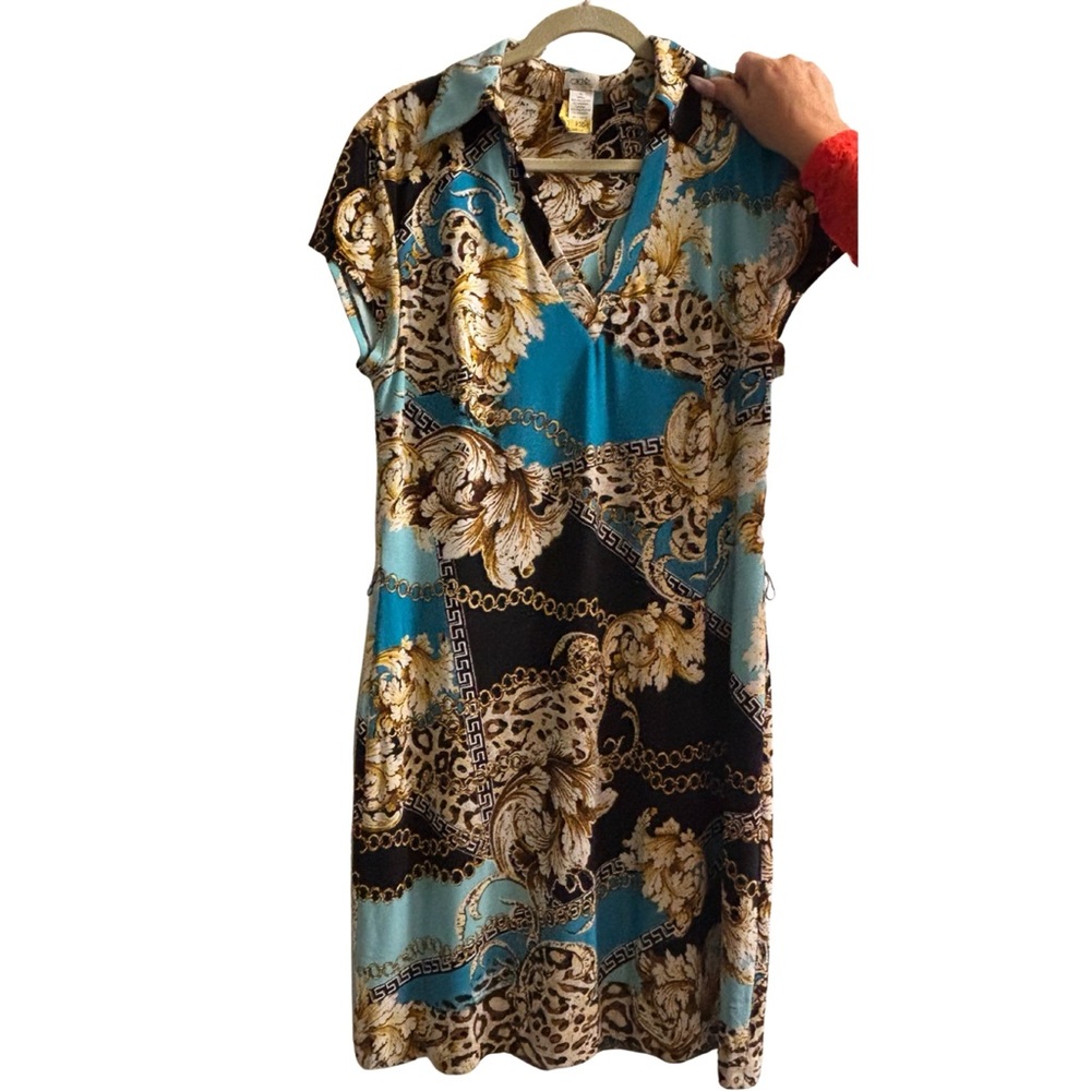 Cache Blue and Gold Patterned Garment